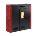 Estufa de pellets Carmen Slim 12 kW roja y negra